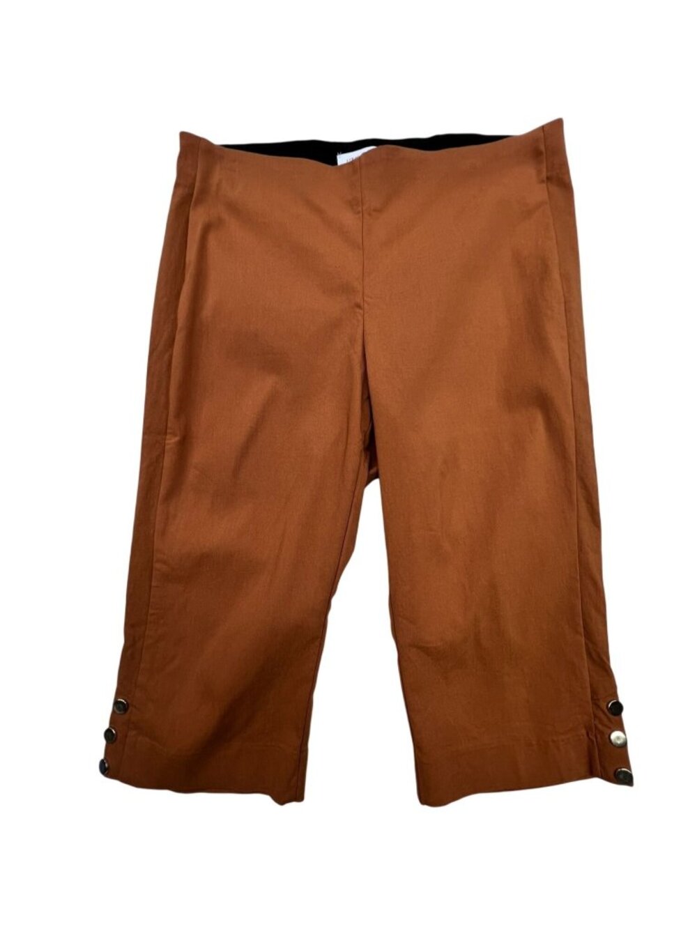 Liz Claiborne Womens Lori Cropped Capri Pants Size 10 Brown Relaxed Casual